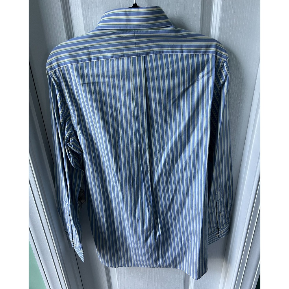 POLO Ralph Lauren Men's Shirt 15.5-32/33 Button Up Blue Yellow Green Stripe - Picture 2 of 6